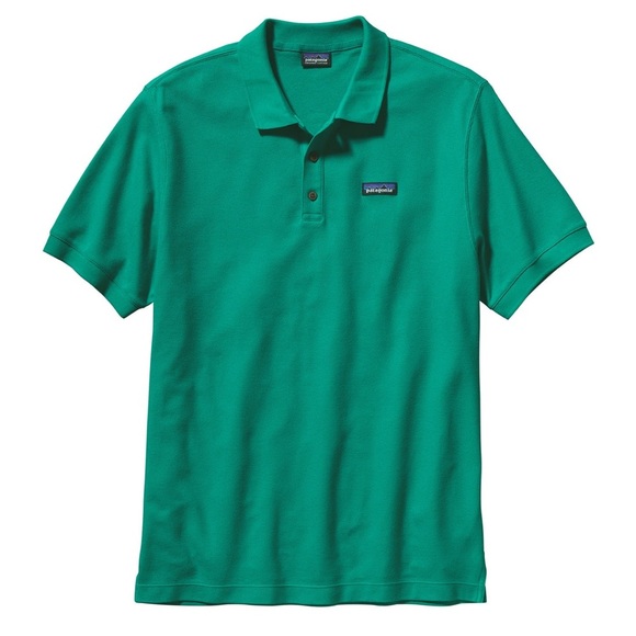 Patagonia Other - Patagonia P6 Pique Polo Shirt Men’s Large Green Short Sleeve Organic Cotton
